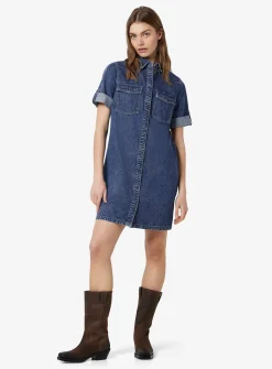 NOISY MAY Short Sleeve Denim Dress Blue L/UK12