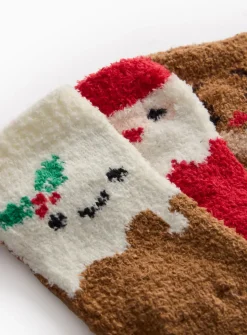 Novelty Christmas Print Cosy Socks 3 Pack 6-12 months