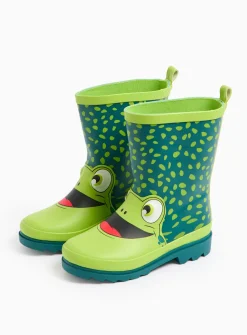 Novelty Frog Print Rubber Wellies 8 Infant