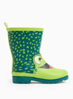 Novelty Frog Print Rubber Wellies 8 Infant