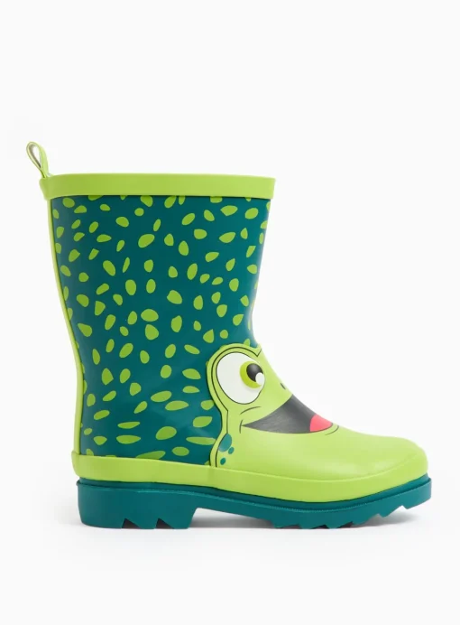 Novelty Frog Print Rubber Wellies 8 Infant