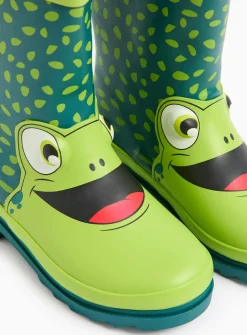 Novelty Frog Print Rubber Wellies 8 Infant