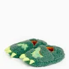 Novelty Green Dinosaur Borg Fleece Slippers 1