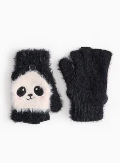 Novelty Panda Knitted Gloves 6-9 years