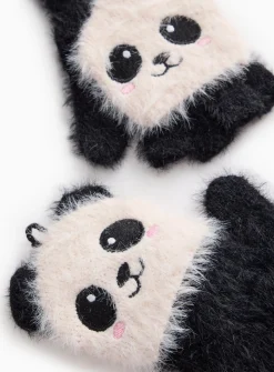 Novelty Panda Knitted Gloves 6-9 years
