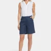 NYDJ Relaxed Shorts In Stretch Linen Navy 6