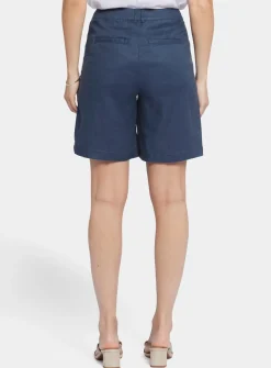 NYDJ Relaxed Shorts In Stretch Linen Navy 6