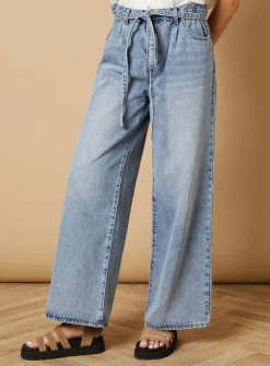 OASIS Denim Wide Leg Jean With Self Tie 16