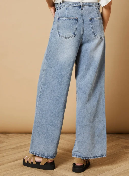 OASIS Denim Wide Leg Jean With Self Tie 16