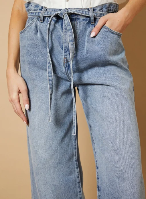 OASIS Denim Wide Leg Jean With Self Tie 16