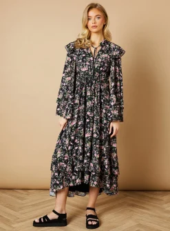 OASIS Floral Drawstring Waist Midi Dress 10