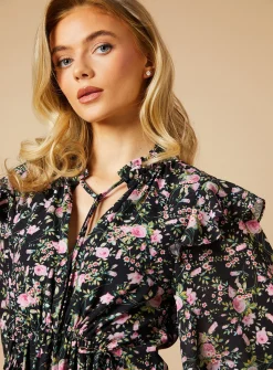 OASIS Floral Drawstring Waist Midi Dress 10
