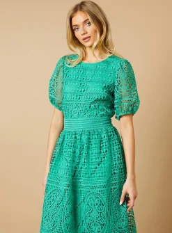 OASIS Lace Puff Sleeve Midaxi Dress 8