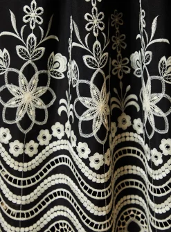 OASIS Mono Cutwork Floral Embroidered Strappy Midi Dress 12
