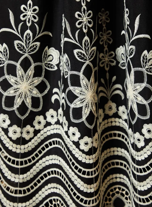 OASIS Mono Cutwork Floral Embroidered Strappy Midi Dress 12
