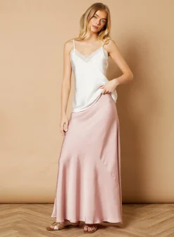 OASIS Satin Seam Detail Bias Cut Skirt 14