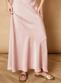 OASIS Satin Seam Detail Bias Cut Skirt 14