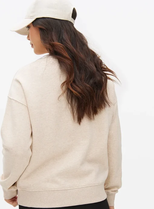 Oatmeal Merci Slogan Crew Sweatshirt XXL