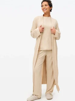 Oatmeal Soft Knitted Co-ord Dressing Gown M