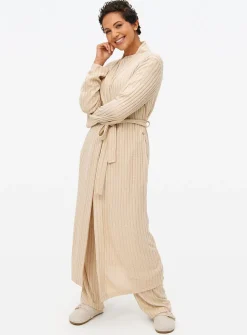 Oatmeal Soft Knitted Co-ord Dressing Gown M