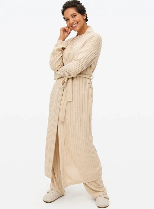 Oatmeal Soft Knitted Co-ord Dressing Gown M
