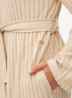 Oatmeal Soft Knitted Co-ord Dressing Gown M