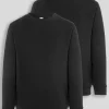 Online Exclusive Black Crew Neck Sweatshirt 2 Pack - 8 years