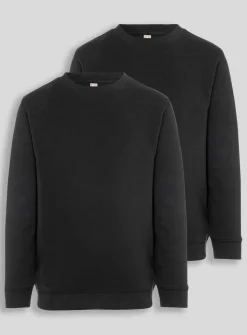 Online Exclusive Black Crew Neck Sweatshirt 2 Pack - 8 years