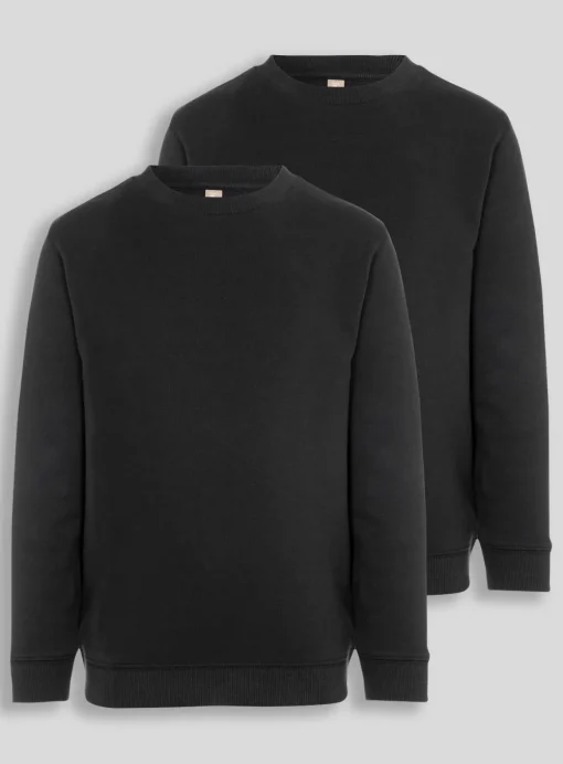 Online Exclusive Black Crew Neck Sweatshirt 2 Pack - 8 years