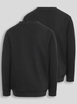 Online Exclusive Black Crew Neck Sweatshirt 2 Pack - 8 years