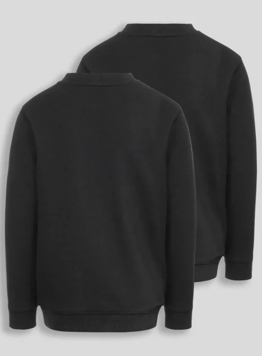 Online Exclusive Black Crew Neck Sweatshirt 2 Pack - 8 years