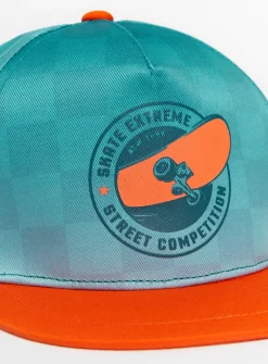 Orange & Blue Skater Flat Cap 3-5 years