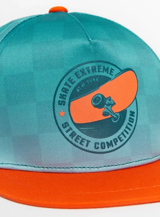 Orange & Blue Skater Flat Cap 3-5 years