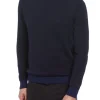 ORIGINAL PENGUIN Cotton Jacquard Sweater In Medieval Blue S