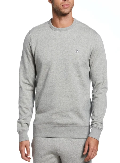 ORIGINAL PENGUIN Crew Neck Sticker Pete Sweatshirt Grey XS