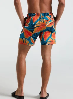 ORIGINAL PENGUIN Floral Print Swim Trunks Blue XL