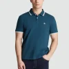 ORIGINAL PENGUIN Sticker Pete Tipped Pique Polo - Teal S