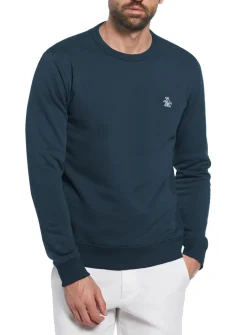 ORIGINAL PENGUIN Sticker Pete Crewneck Sweater Blue L