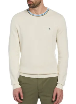 ORIGINAL PENGUIN Sticker Pete Cotton Jumper In Birch XL