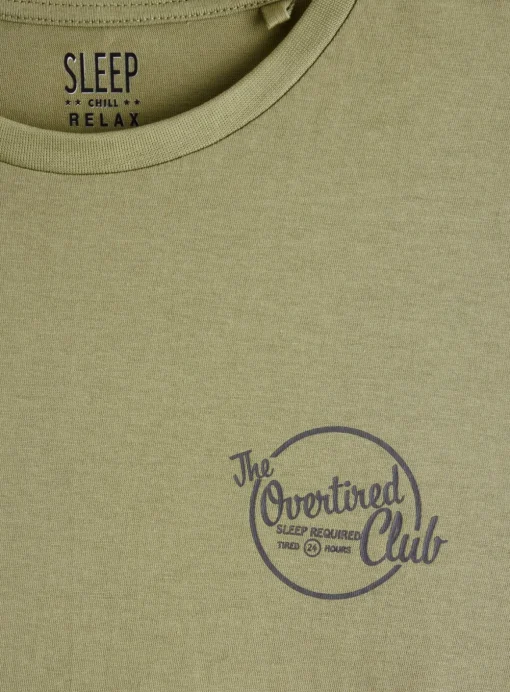 Overtired Club Slogan Pyjama Set XL