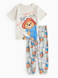 Paddington Oatmeal Stamp Printed Pyjamas 1-2 years