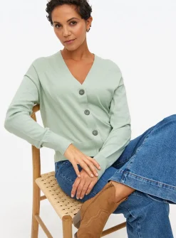 Pale Green Soft Touch V Neck Cardigan 18