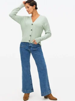 Pale Green Soft Touch V Neck Cardigan 18