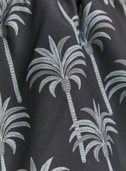 Palm Print Black Shorts XS