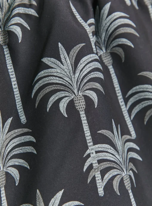 Palm Print Black Shorts XS