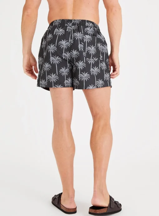 Palm Print Black Shorts XS