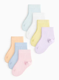 Pastel Ankle Socks 7 Pack 1-6 months