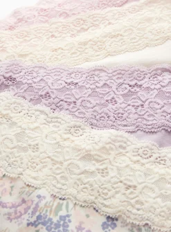 Pastel Ditsy Print Comfort Lace Full Knickers 5 Pack 20