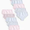 Pastel Floral & Stripe Printed Briefs 10 Pack 4-5 years