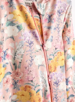 Pastel Floral Printed Zip Sleepsuit 3 Pack 6-9 months
